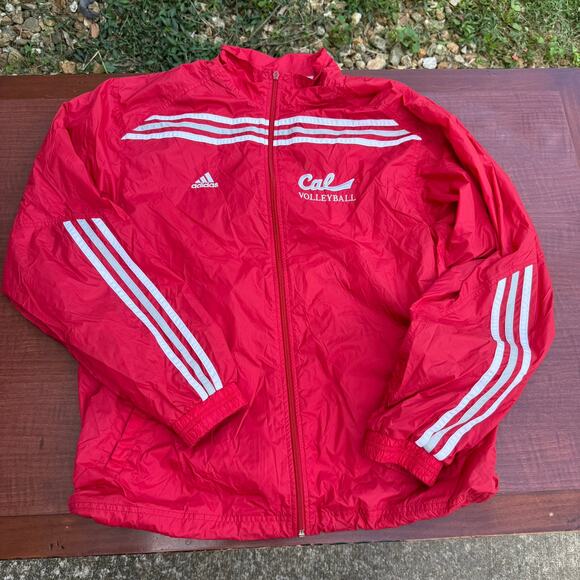 Adidas Cal Volleyball Red Windbreaker Jacket - Size M - Picture 1 of 5